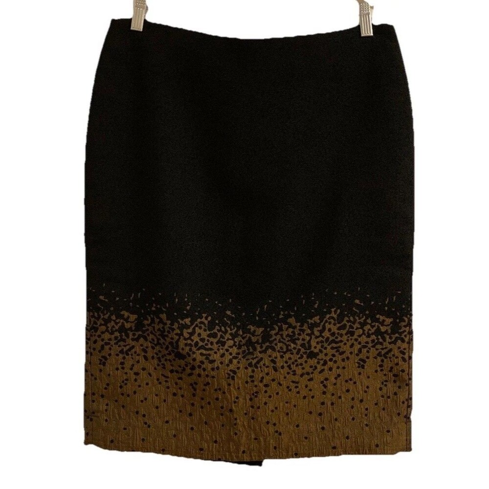 Ann Taylor Textured Ombre Pencil Skirt Black Bronze Size 8 New Office Modest